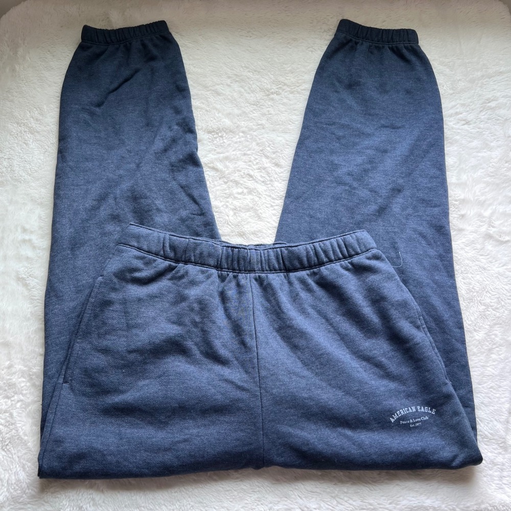 American Eagle Peace & Love Club Navy Blue Jogger Sweatpants Mens‎ Size Medium